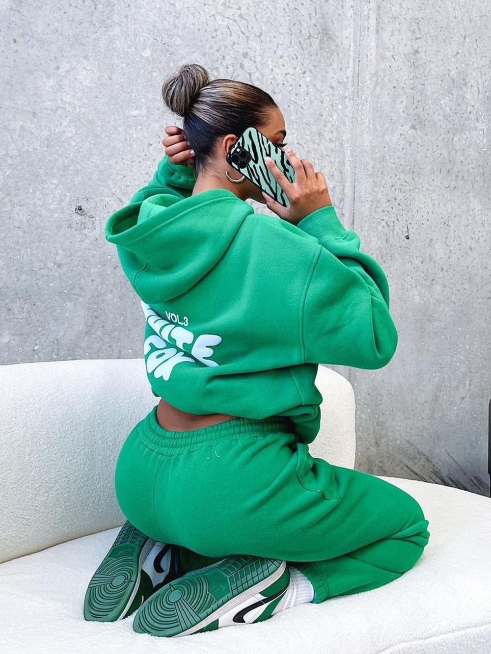 White Fox Boutique Green Hoodie & Jogger Set